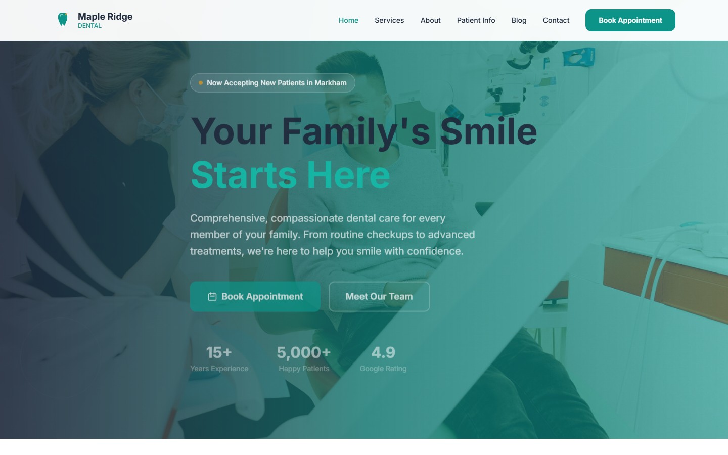 Maple Ridge Dental website